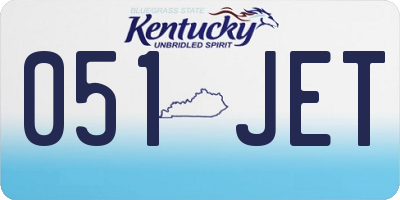 KY license plate 051JET