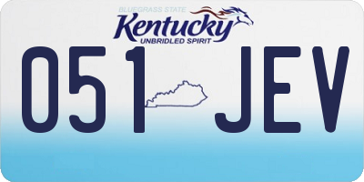 KY license plate 051JEV
