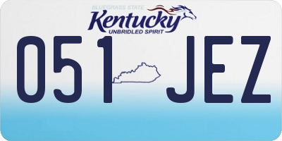 KY license plate 051JEZ
