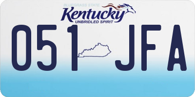 KY license plate 051JFA