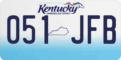 KY license plate 051JFB