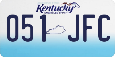 KY license plate 051JFC