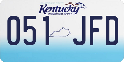 KY license plate 051JFD