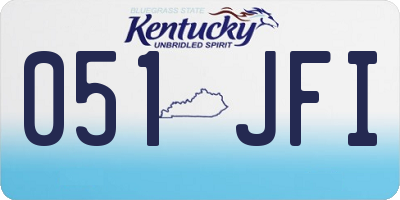 KY license plate 051JFI