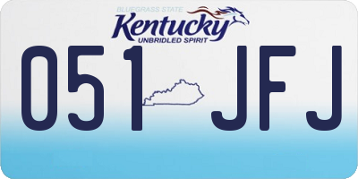 KY license plate 051JFJ