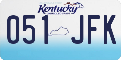 KY license plate 051JFK