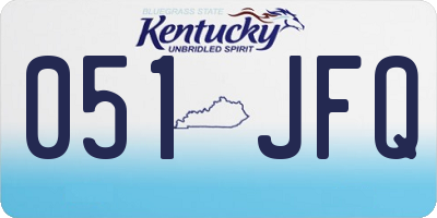 KY license plate 051JFQ