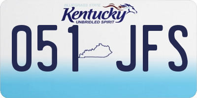 KY license plate 051JFS