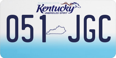 KY license plate 051JGC