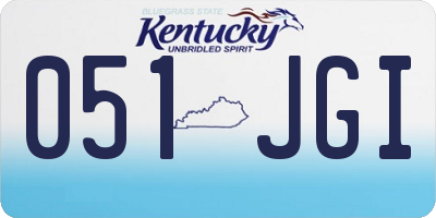 KY license plate 051JGI