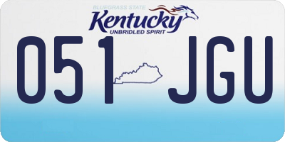 KY license plate 051JGU