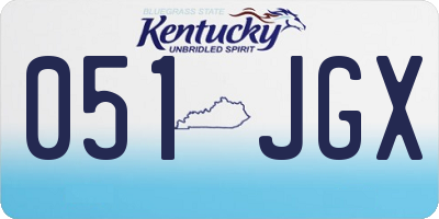 KY license plate 051JGX
