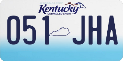 KY license plate 051JHA