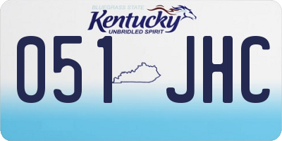 KY license plate 051JHC