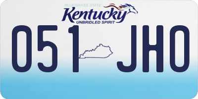 KY license plate 051JHO