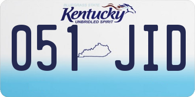KY license plate 051JID