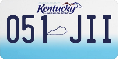 KY license plate 051JII