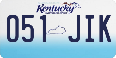 KY license plate 051JIK