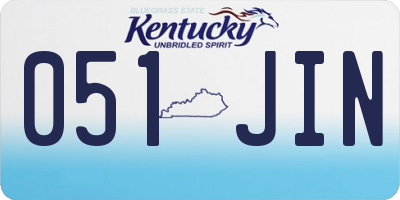 KY license plate 051JIN