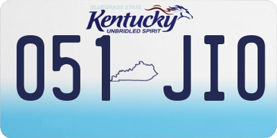 KY license plate 051JIO