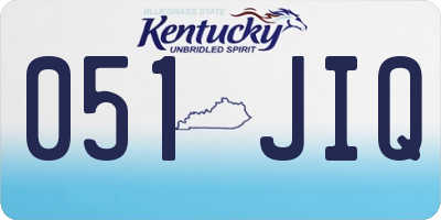 KY license plate 051JIQ