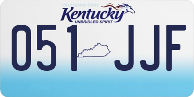 KY license plate 051JJF