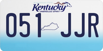 KY license plate 051JJR