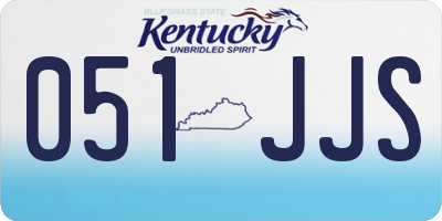 KY license plate 051JJS