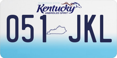 KY license plate 051JKL