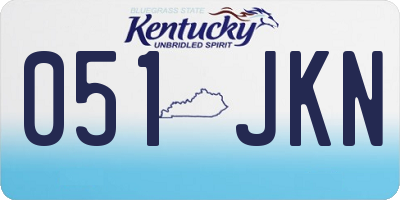 KY license plate 051JKN