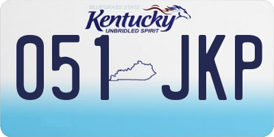 KY license plate 051JKP