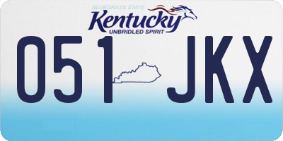KY license plate 051JKX