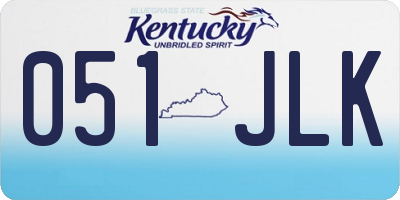 KY license plate 051JLK