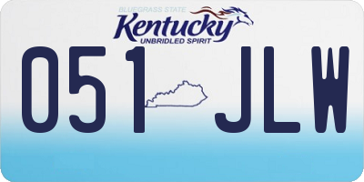 KY license plate 051JLW