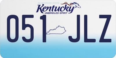 KY license plate 051JLZ
