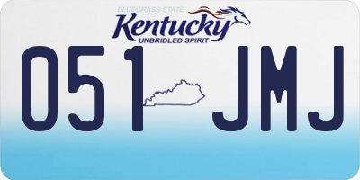 KY license plate 051JMJ
