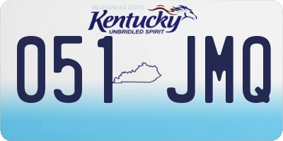 KY license plate 051JMQ