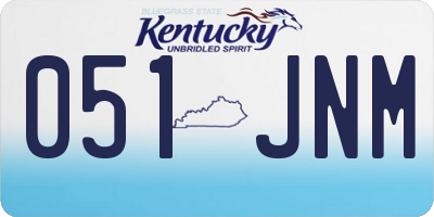 KY license plate 051JNM