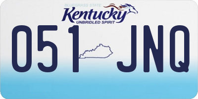 KY license plate 051JNQ