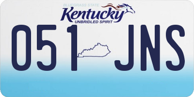 KY license plate 051JNS