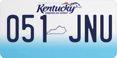 KY license plate 051JNU