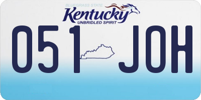 KY license plate 051JOH