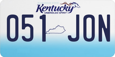 KY license plate 051JON