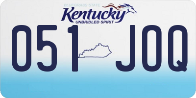 KY license plate 051JOQ
