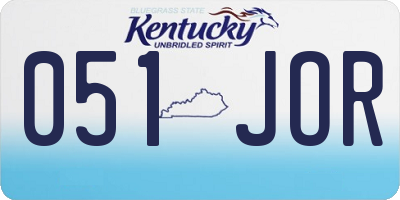 KY license plate 051JOR