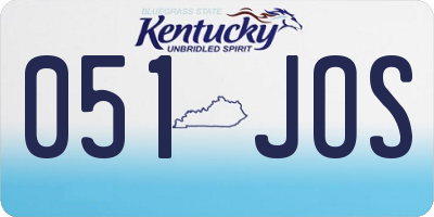 KY license plate 051JOS