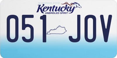 KY license plate 051JOV