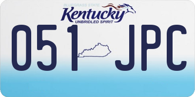 KY license plate 051JPC