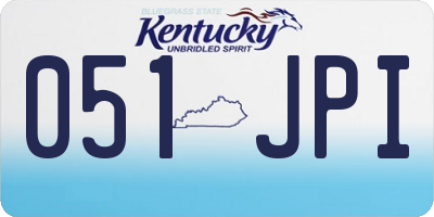 KY license plate 051JPI