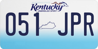 KY license plate 051JPR